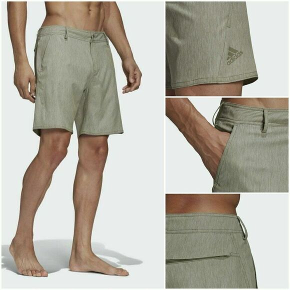 ADIDAS FJ3901 Versatile Men's Sz 32 Swim Shorts Legacy Green $65 - Picture 6 of 8